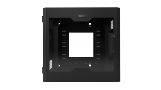 Legrand - Ortronics SWM12RUPL-26-26 | 12Ru Swing-Out Wall-Mount Cabinet With Plexiglass Door - Black