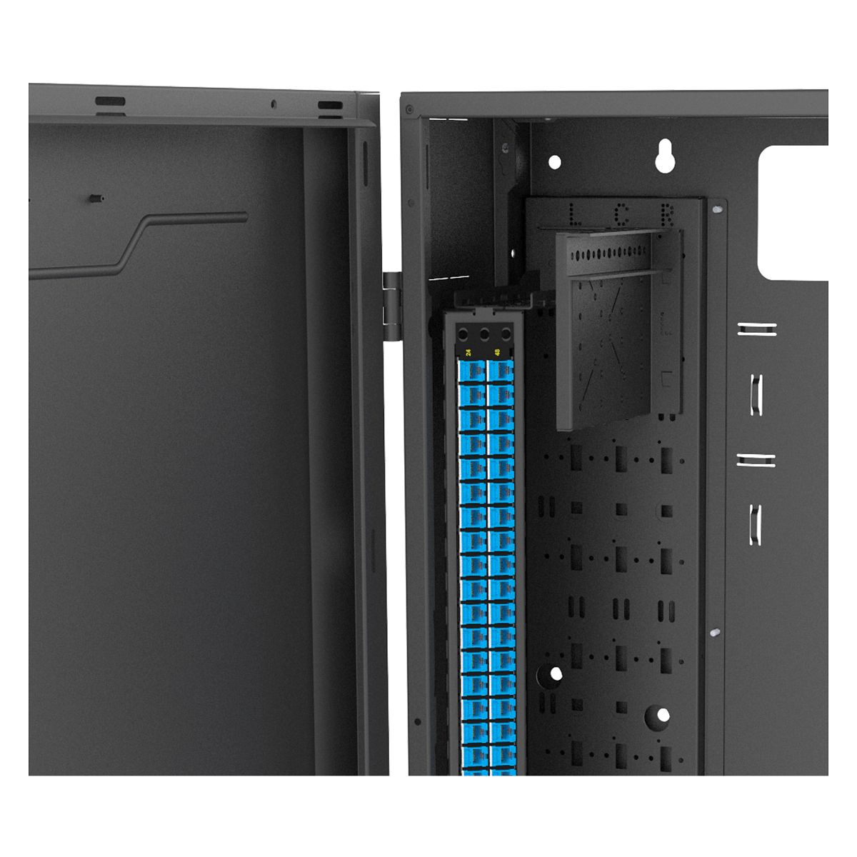Legrand - Ortronics VWMZRU-B | VWM Series, Patch Panel Mounting Kit, Steel, Vertical Wall Mount, Black, 24 H x 2 W x 6 D in.