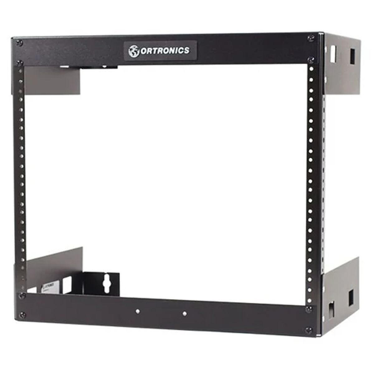 Legrand - Ortronics WMRF-8-12 | Standard EIA Series, Fixed Wall Mount Rack, Steel, 8 RU, Black, 17.75 H x 19.78 W x 12 D in.