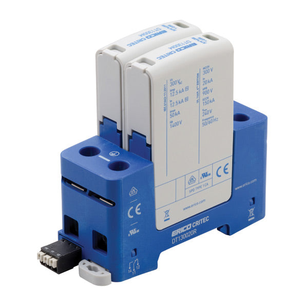 Erico DT130020R - GROUNDING - DT1 DIN Rail Surge Protection Class I+II 12.5 kA, 2+0 Mode