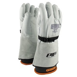 PIP 148-6000/9 | Top Grain Goatskin Leather Protector for Novax Gloves - Gauntlet Cuff, Natural, 9 Size
