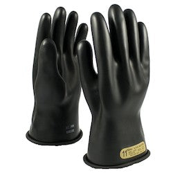 PIP 150-00-11/11 | NOVAX Class 00 Rubber Insulating Glove with Straight Cuff - 11", Black, 11 Size
