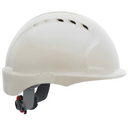 PIP 280-EV6151SV-10 | Evolution Deluxe 6151 Vented, Short Brim Hard Hat with HDPE Shell, 6-Point Polyester Suspension, White