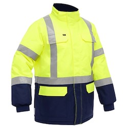 PIP 343M6450X-YLNV/2X | Bisley ANSI Type R Class 3 and CSA Z96 Class 2 X-Back Extreme Cold Jacket with Navy Bottom, Hi-Vis Yellow, 2XL Size