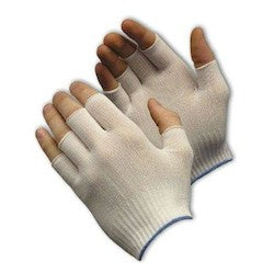 PIP 40-736/S | CleanTeam Light Weight Seamless Knit Nylon Clean Environment Glove - Half-Finger, White, Small