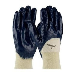 PIP 56-3154/XL | ArmorTuff Nitrile Dipped Glove with Jersey Liner and Smooth Finish on Full Hand - Plasticized Safety Cuff, Natural, XL Size