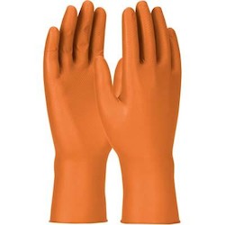 PIP 67-307/L | Grippaz Engage Extended Use Ambidextrous Nitrile Glove with Textured Fish Scale Grip - 7 Mil, Orange, Large