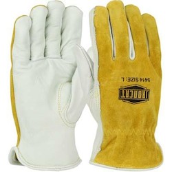 PIP 9414/3XL | Ironcat Premium Grade Top Grain Cowhide Leather Drivers Glove with Split Cowhide Back - Keystone Thumb, Brown, 3XL Size