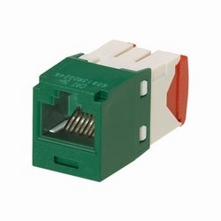 Panduit CJ5E88TGGR | Mini-Com Module, Category 5e, UTP, 8-Position 8-Wire, Universal Wiring, Green, TG Style