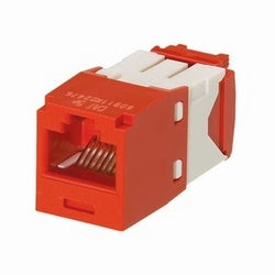 Panduit CJ5E88TGRD-24 | Mini-Com Utp Rj45 Cat 5E Tg Jack Module, Red, 24 Pack