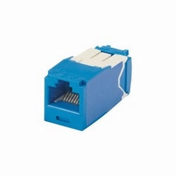 Panduit CJ6X88TGBU Mini-Com Module, Category 6A, UTP, 8-Position 8-Wire, Universal Wiring, Blue, TG Style