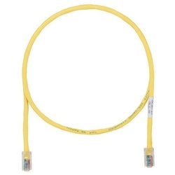 Panduit UTPCH2YLY | Copper Patch Cord, STP, Category 5e, Black Boots, Pan-Plug Modular Plugs, T568A Wiring, Yellow Jacket, 2 Feet