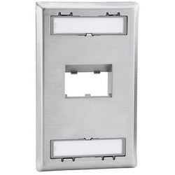 Panduit CFPSL2S | Mini-Com, Stainless Steel, Recessed, 2 port, Faceplate