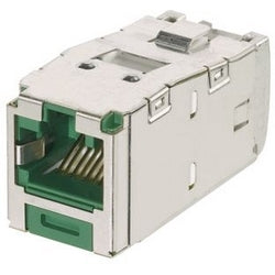 Panduit CJSK6X88TGGR | Mini-Com STP RJ45 Cat 6A Keyed TG Jack Module, Green