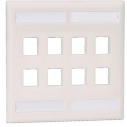 Panduit NK8FIG | NetKey Faceplate, 8-Port, International Gray, with Label Pocket