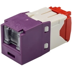 Panduit CJH5E88TGVL | Mini-Com UTP RJ45 Cat 5e Shuttered TG Jack Module, Violet