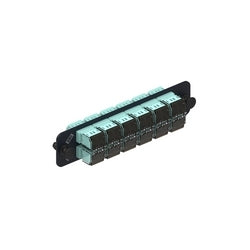 Commscope PNL-BK-024-MFA-LC02-AQ-SHUTTERED | 760028209 Fiber Adapter Panel, 1000-Type, 12 LazrSPEED Multimode Duplex LC Fiber Adapters, Aqua