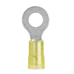 Panduit PN10-10R-D | Pan-Term PN10-10R-D Ring Terminal, Yellow, Nylon, 10-12 AWG, #10 Stud, PK500