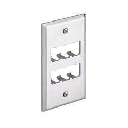 Panduit CFP6SY | Faceplate, 6 Port, Single Gang, Stainless Steel