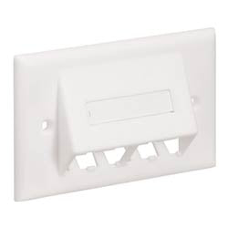Panduit CFPHSL4IW | Faceplate, 4 Port, Classic, Sloped Horizontal, Off White