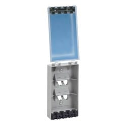 Panduit CFPWR4CIG Faceplate, 4 Port, Water Resistant, Industrial, International Gray Base, Clear Cover