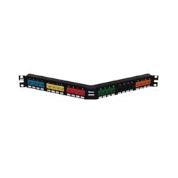 Panduit CPPA24FMWBLY | Mini-Com Ang Flush Patch Panel, 24 Port, 1 RU, BL