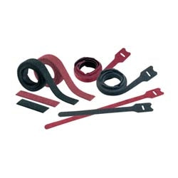 Panduit HLSP3S-X0 Hook And Loop Tie, Plenum Strip, 12.0";L (305mm), .75";W (19.1mm), Black, Pack of 10