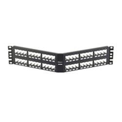 Panduit CPA48BLY | Mini-Com Angled Patch Panel, 48 port, 2 RU, BL