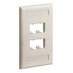 Panduit CFPL2IWY | Faceplate, 2 Port, Single Gang, Classic, Off White