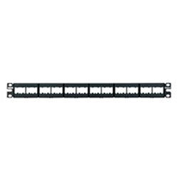 Panduit CPP24WBLY 24-Port Patch Panel Supplied With Six Factory Installed CFFP4 Type Front Removable Snap-In Faceplates