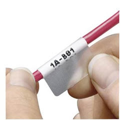 Panduit S100X150VHC P1 Cassette, Self-Lam Label, Vinyl, 1.00"; W x 1.50"; H, .50"; Print on Area, for Cat. 5e/Cat. 6/Cat. 6A cables, 200/cassette, Clear/Red