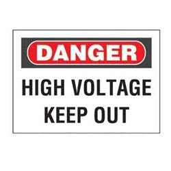 Panduit PPS0710D73 | Adhesive Sign, Polyester, ’;Danger High ?...’;,10";x7";, 1sgn/cd, 5 cds/pk, Red /White