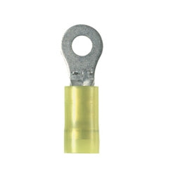 Panduit PNF10-56R-L Ring Terminal, Nylon Insulated, 12 - 10 AWG, 5/16"; Stud Size, Funnel Entry, Pack of 50