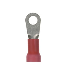 Panduit PV8-10RX-TY | Pan-Term PV8-10RX-TY Ring Terminal, Expanded, Red, Vinyl, 8 AWG, #10 Stud