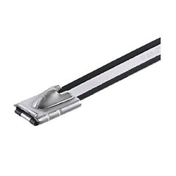 Panduit MLTC2H-LP316 | Pan-Steel MLTC2H-LP316 Cable Tie, PA 11 Coated SS 316, Black, Heavy, 2" Dia.