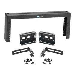 Panduit PZLRB4U | Overhead Distribution Rack, 2-Post, 4RU, #12-24 Threaded E-Rails, Black