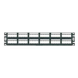 Panduit UICMPPA48BLY | Mini-Com, Angled,Unshielded, Patch Panel, 48 Port, 2 RU, Black