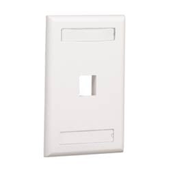 Panduit NK1FEIY | NK 1-Port, single gang, flush mount Faceplate With labels, Electric Ivory