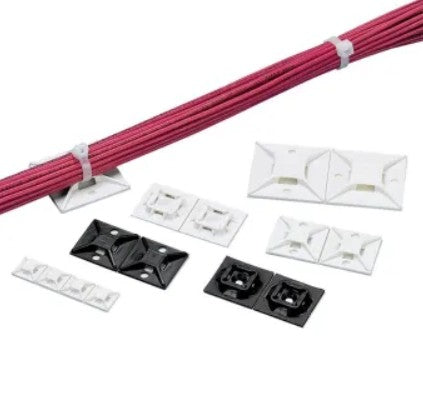 Panduit ABM3H-AT-L0 | Cable Tie Mount, Hi-Temp Adhesive, 1.5" x 1.5" (38.1mm x 38.1mm), White