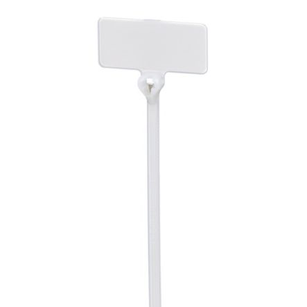 Panduit BF2M-C Marker Cable Tie, Flag, Miniature, 0.36"; x 0.81"; (9.1mm x 20.6mm) Write-On Area, 2"; (51mm) Maximum Bundle Diameter, Nylon, Natural, Pack of 100