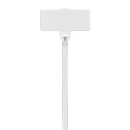 Panduit BF2M-C Marker Cable Tie, Flag, Miniature, 0.36"; x 0.81"; (9.1mm x 20.6mm) Write-On Area, 2"; (51mm) Maximum Bundle Diameter, Nylon, Natural, Pack of 100