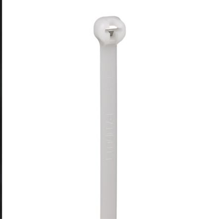 Panduit BT1.5M-C | Cable Tie, Metal Barb, 6.3";L (160mm), Miniature, Nylon, Natural, Pack of 100