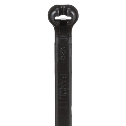 Panduit BT6LH-C0 | Dome-Top BT6LH-C0 Barb Tie, Black, UV PA6.6, 21.2"L, 120lb, PK100