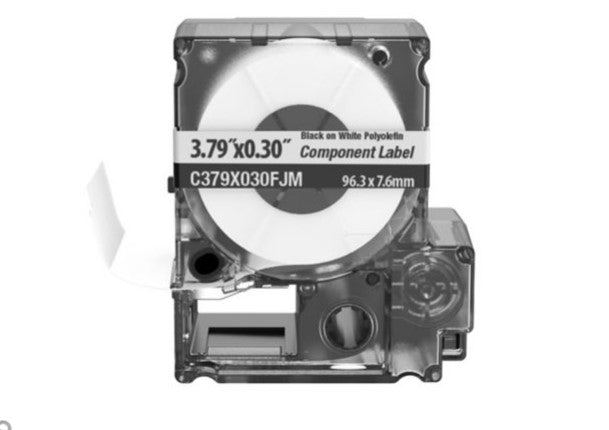 Panduit C379X030FJM | PXE Cassette, Network Label Adhesive Polyolefin, 3.79" W x .30" H, White