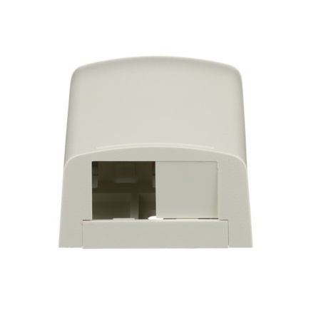 Panduit CBX2IW-AY | Surface mount box accepts one or two Mini-Com Modules; includes built-in removable blank to add a second module. Dimensions: 1.06";H x 1.95";W x 3.65";L (26.92mm x 49.53mm x 92.71mm).