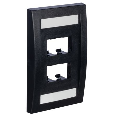 Panduit CFPE4BLY | Faceplate, 4 Port, Single Gang, Executive,Black