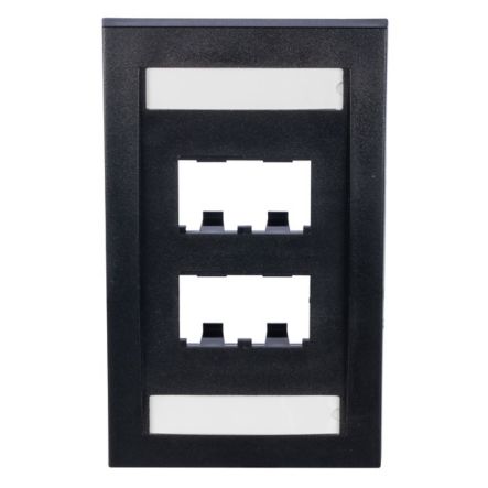 Panduit CFPE4BLY | Faceplate, 4 Port, Single Gang, Executive,Black