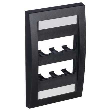 Panduit CFPE6BLY | Mini-Com, Executive, Faceplate, 6 port, Black