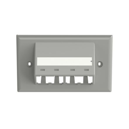 Panduit CFPHSL4IG | Mini-Com, Horizontal Sloped,Faceplate, 4 Port,International Gray
