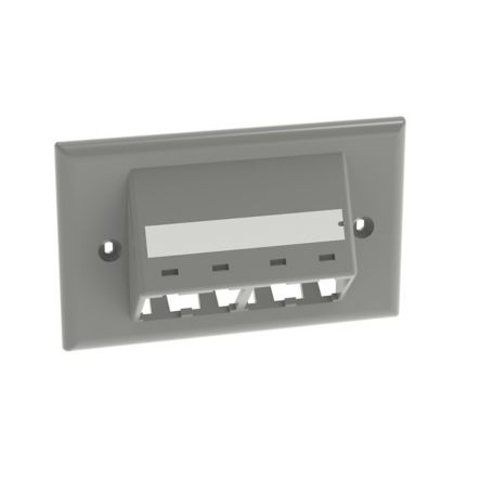 Panduit CFPHSL4IG | Mini-Com, Horizontal Sloped,Faceplate, 4 Port,International Gray